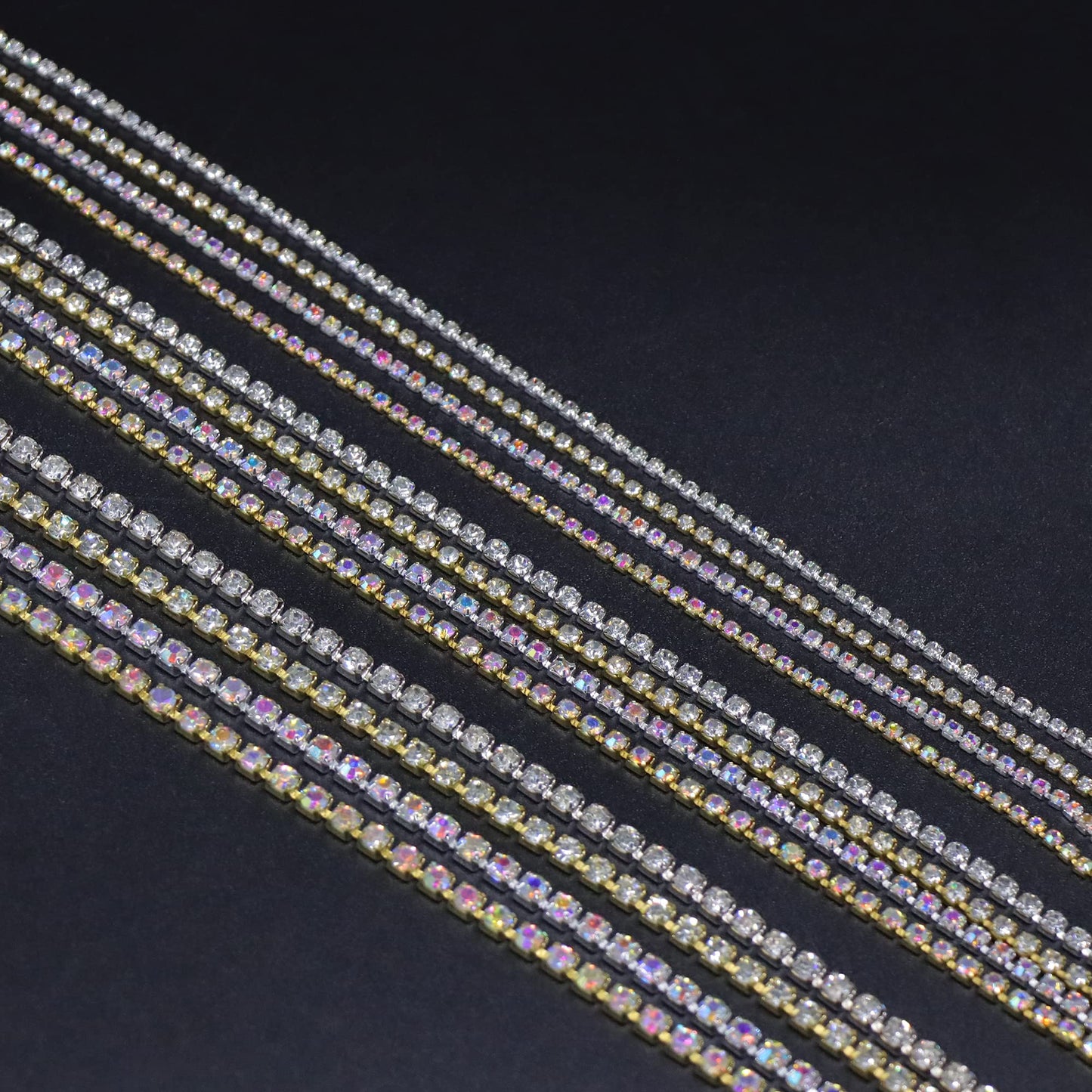 10 Yards 2mm Dark Purple Rhinestone Chain Trim Roll for Sewing, Crafts & Decorative Projects