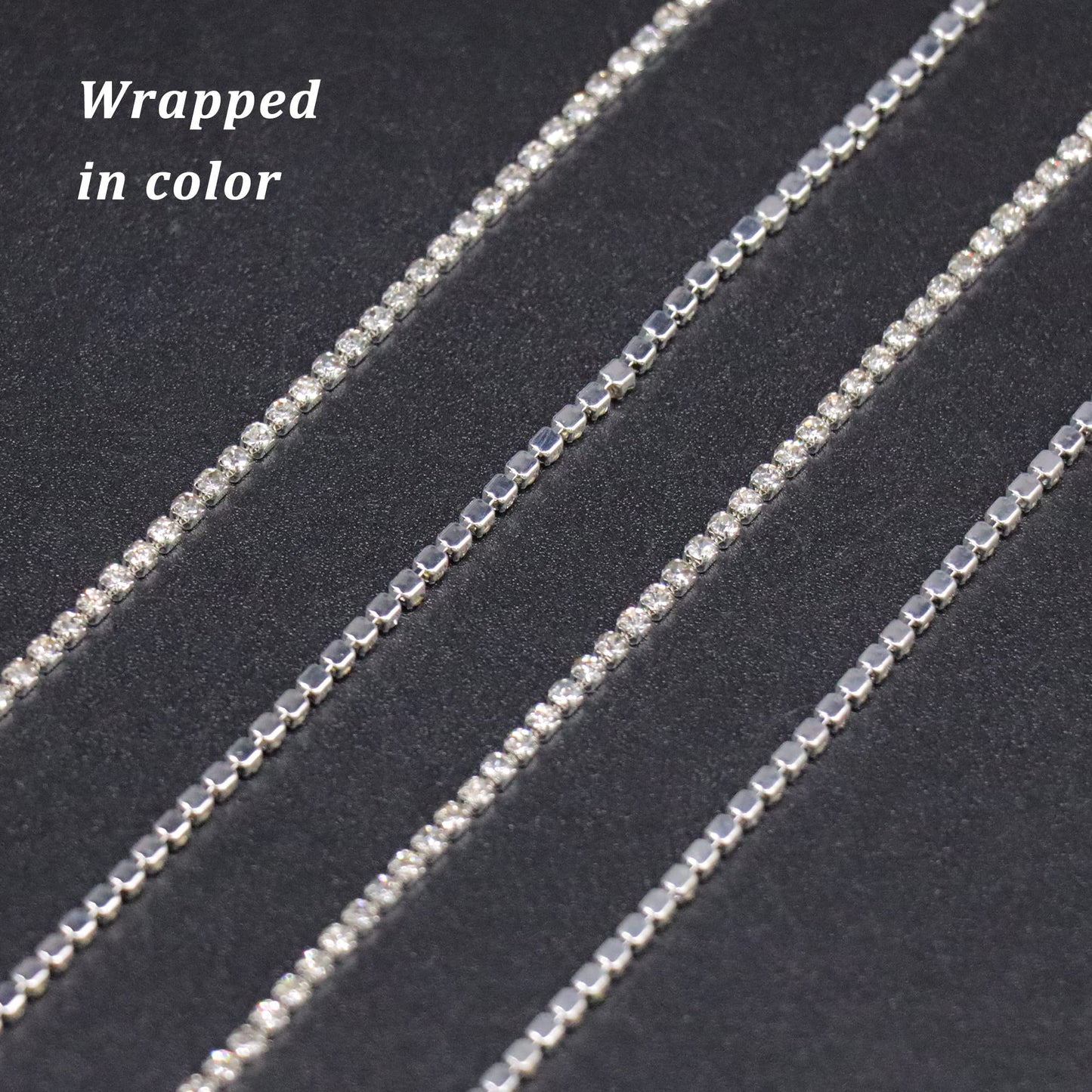 10 Yards 2mm Dark Purple Rhinestone Chain Trim Roll for Sewing, Crafts & Decorative Projects