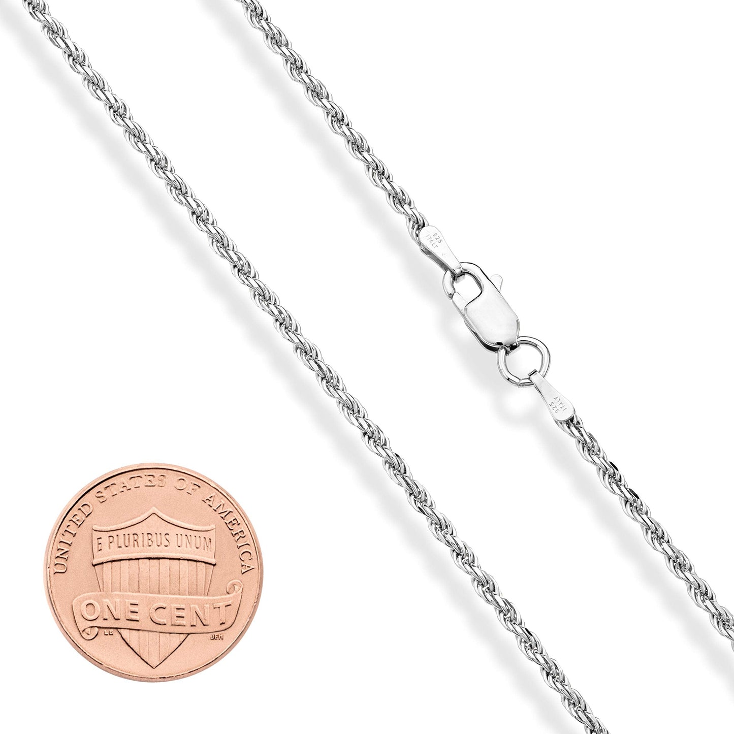 Italian 925 Sterling Silver 5mm Diamond-Cut Figaro Link Chain Necklace for Women & Men