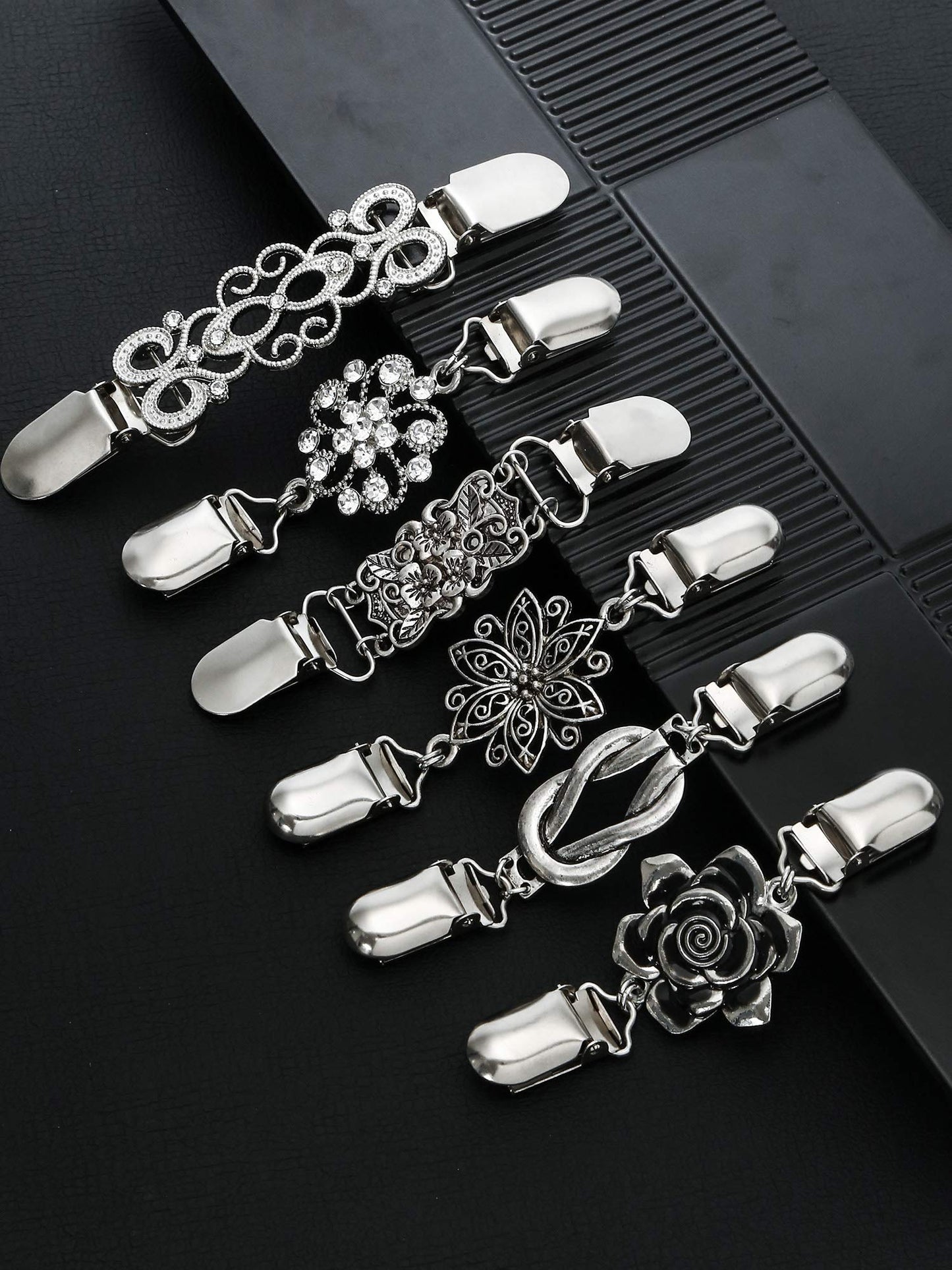 Vintage Austrian Crystal Flower Brooch Pin for Women, Elegant Wedding Accessory