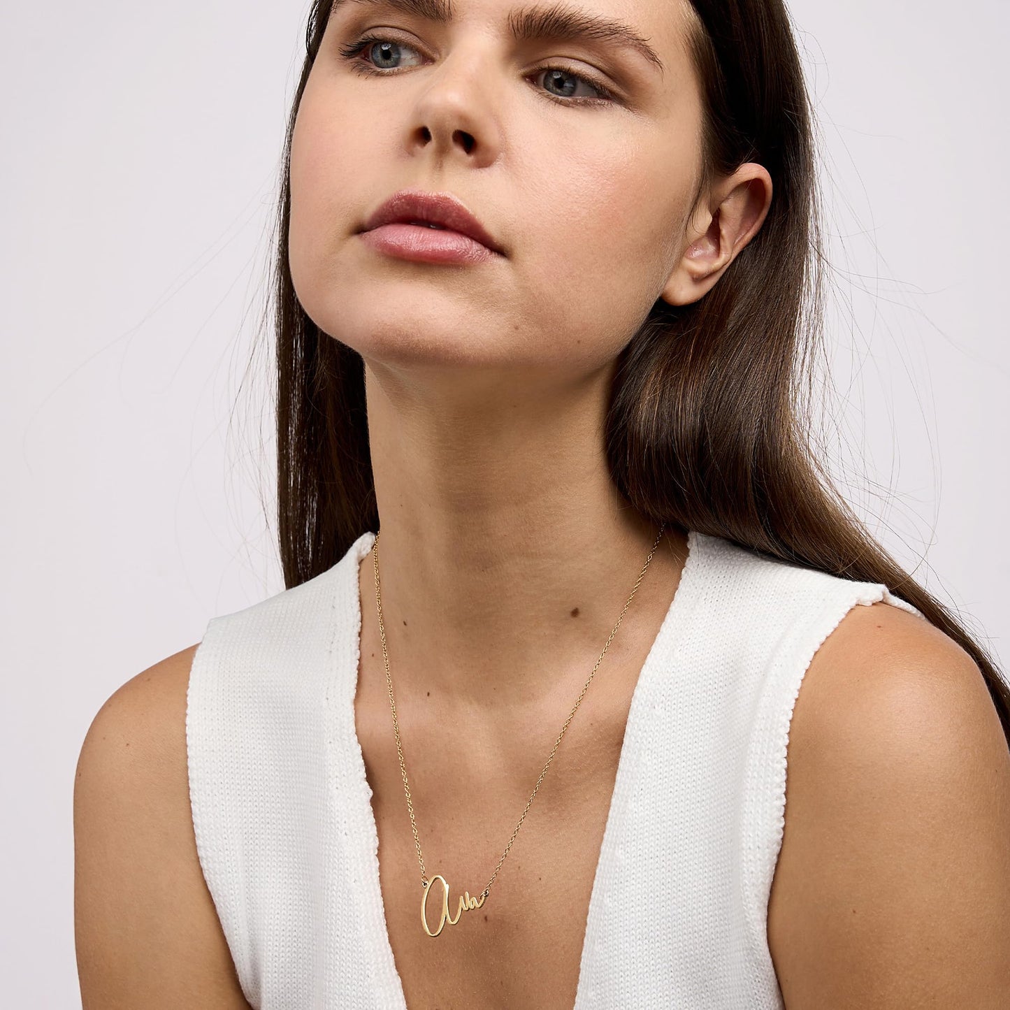 Personalized Name Necklace for Women, Custom Sterling Silver or Gold Pendant, Customized with Any Name or Word