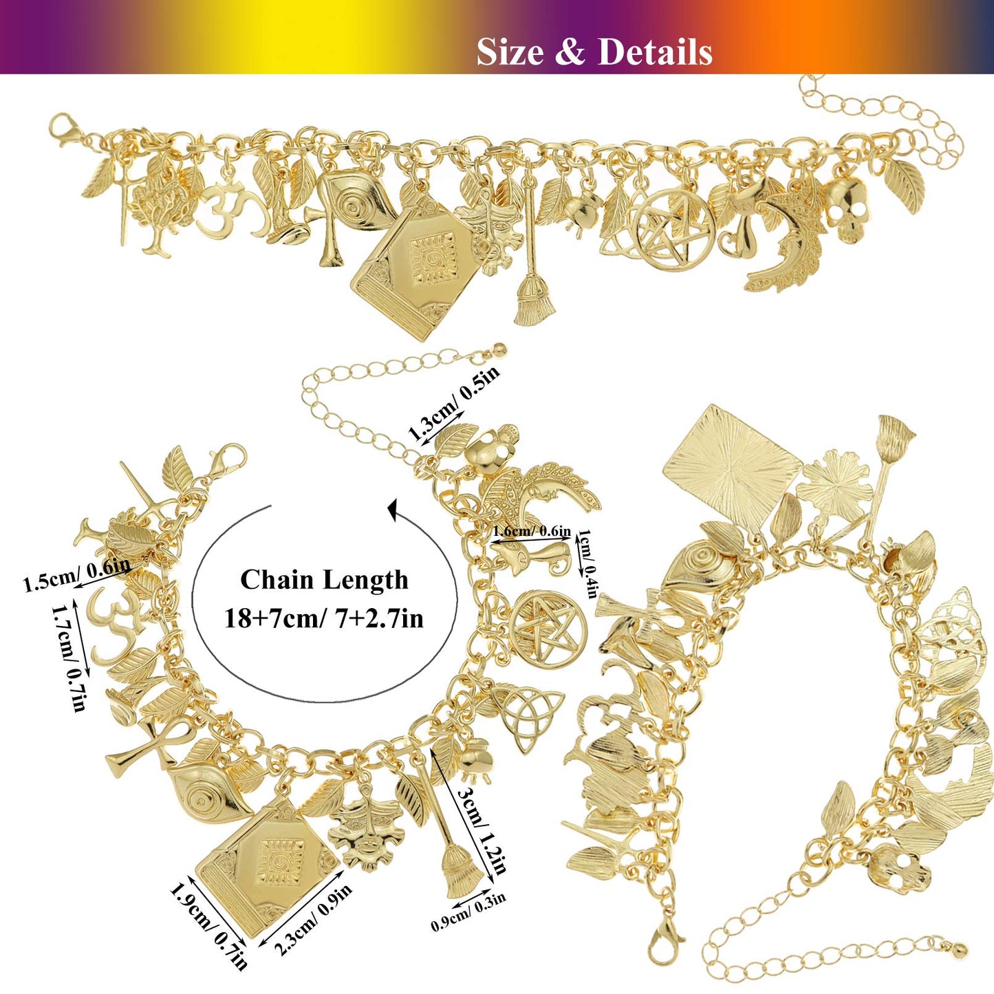 18K Gold Plated Heart Charm Bracelet for Women and Teens, Stainless Steel Link Chain with Bible Verse Pendant, OT Clasp, Birthday or Christmas Gift