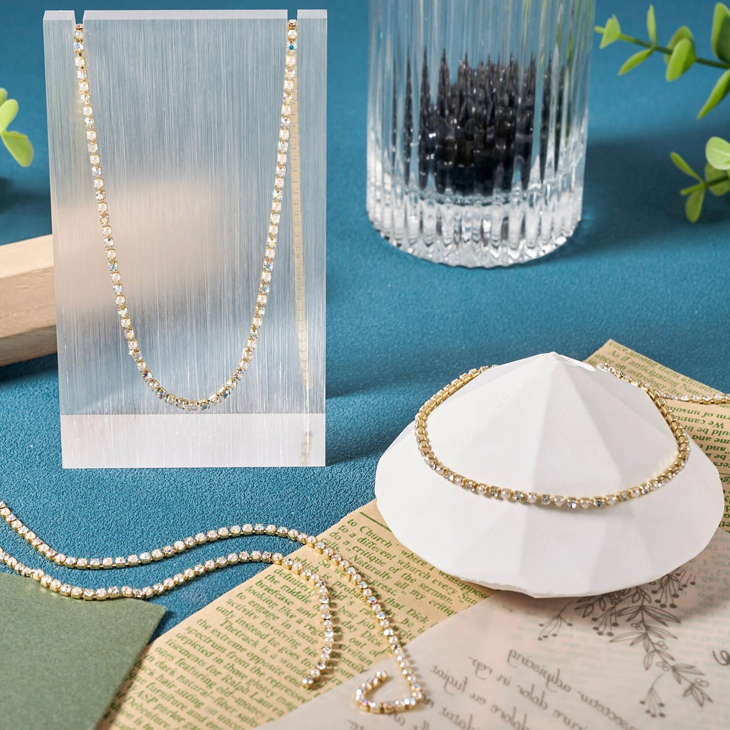 10 Yards 2mm Dark Purple Crystal Rhinestone Chain Trim for Sewing, Crafts, Jewelry, Shoes & Wedding Decorations