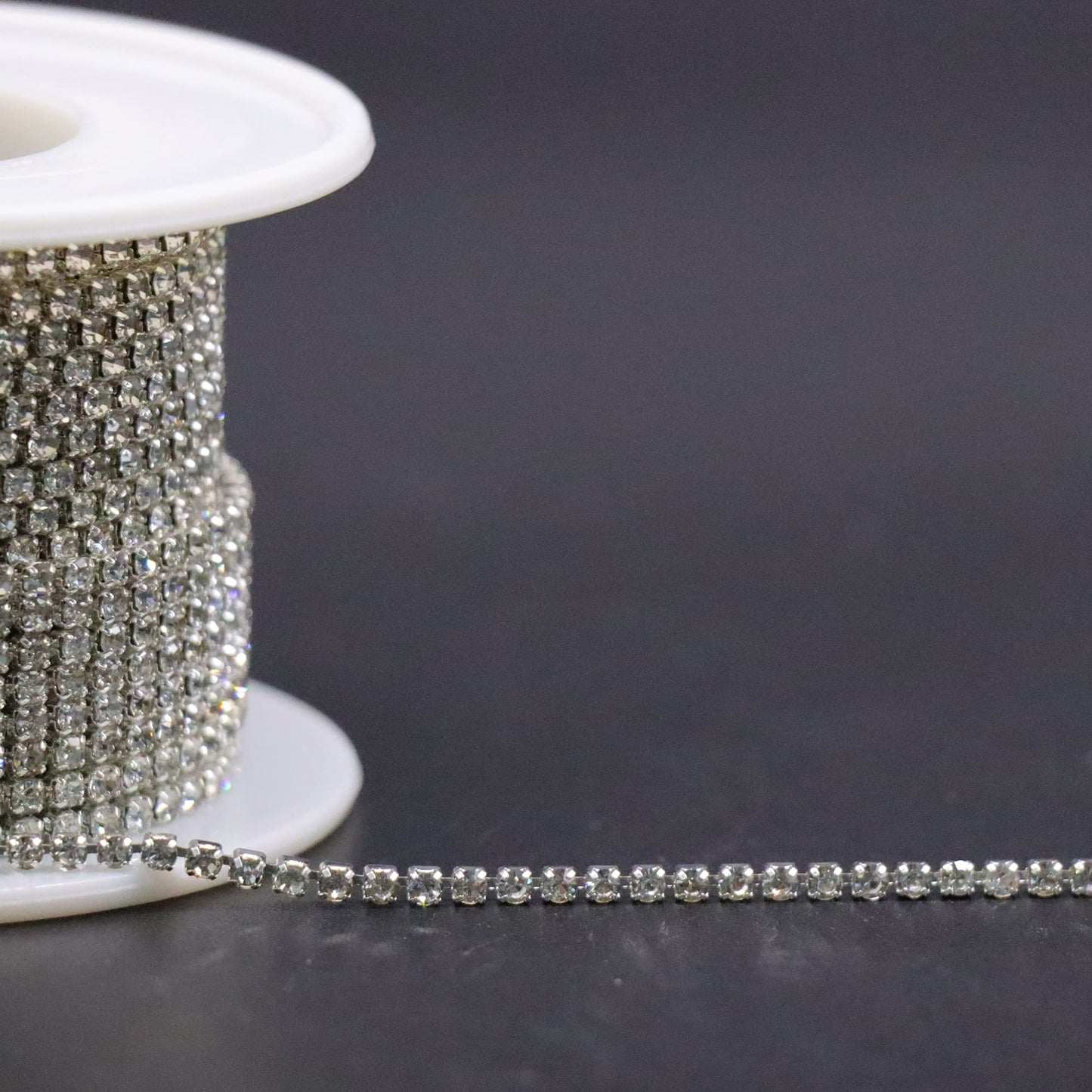 10 Yards 2mm Dark Purple Rhinestone Chain Trim Roll for Sewing, Crafts & Decorative Projects