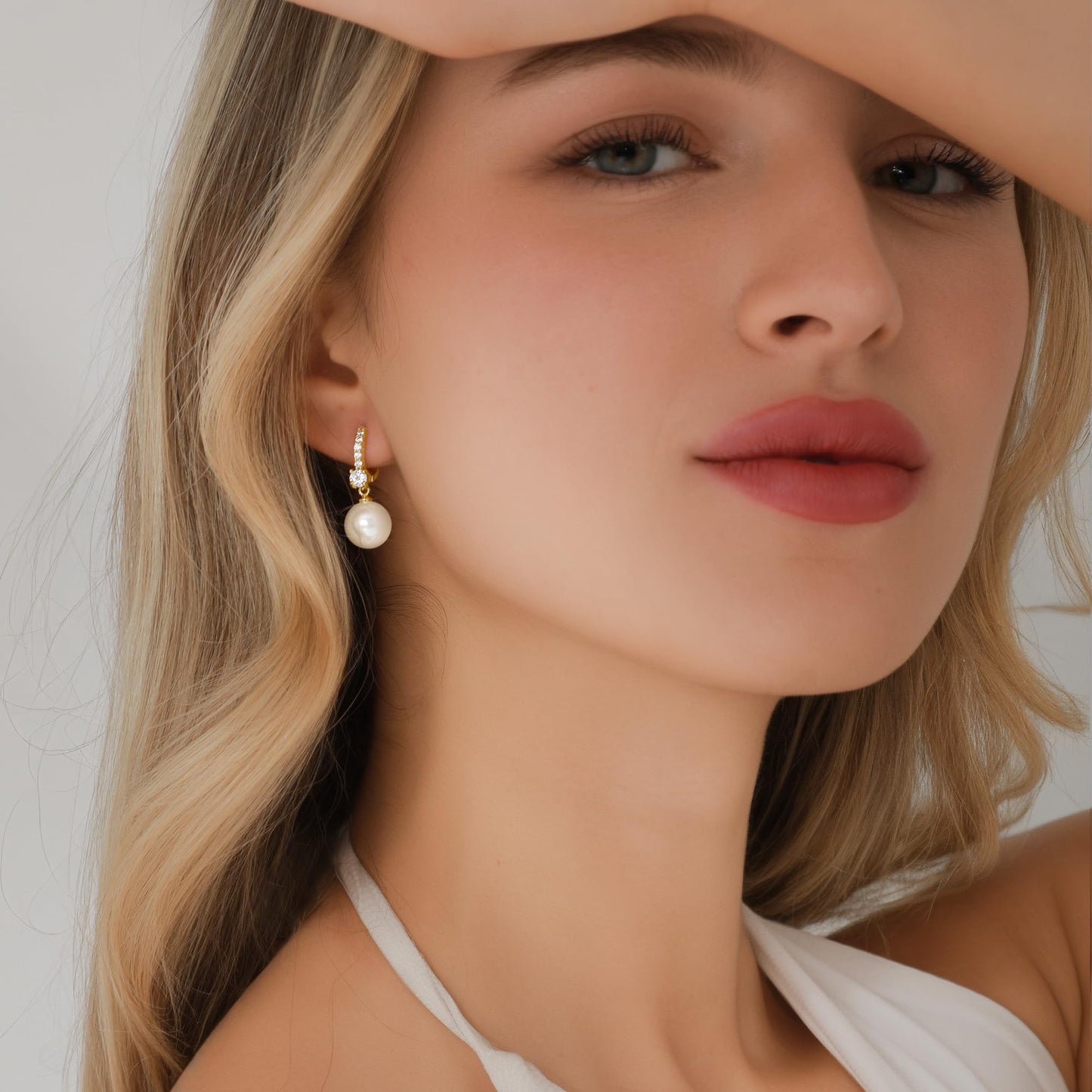 EPIRORA Sterling Silver Stud Earrings for Women Men - 3 Pairs 3mm Tiny Ball Stud Earrings Round CZ Earrings Pearl Earrings Set Cartilage Small Tragus Earrings