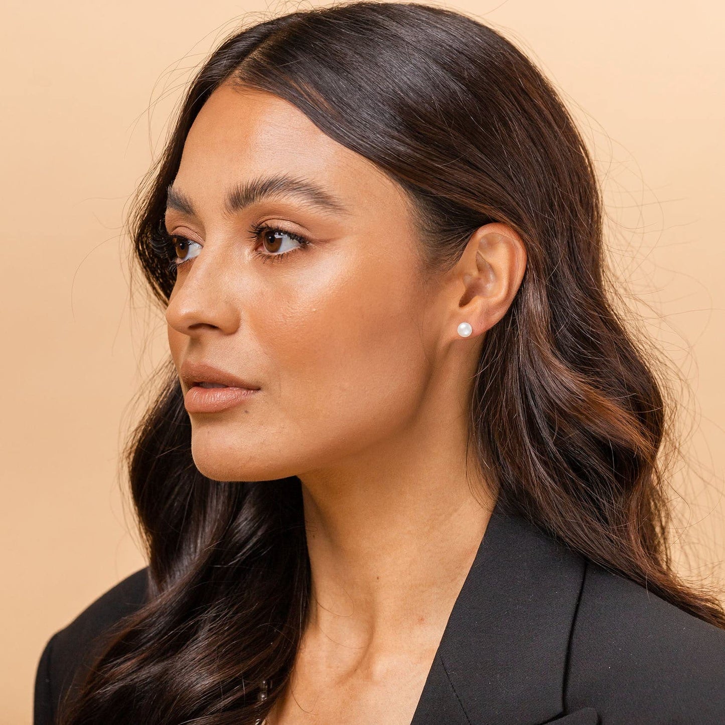 18K Gold Plated Silver Cubic Zirconia Stud Earrings, Brilliant Cut Simulated Diamond