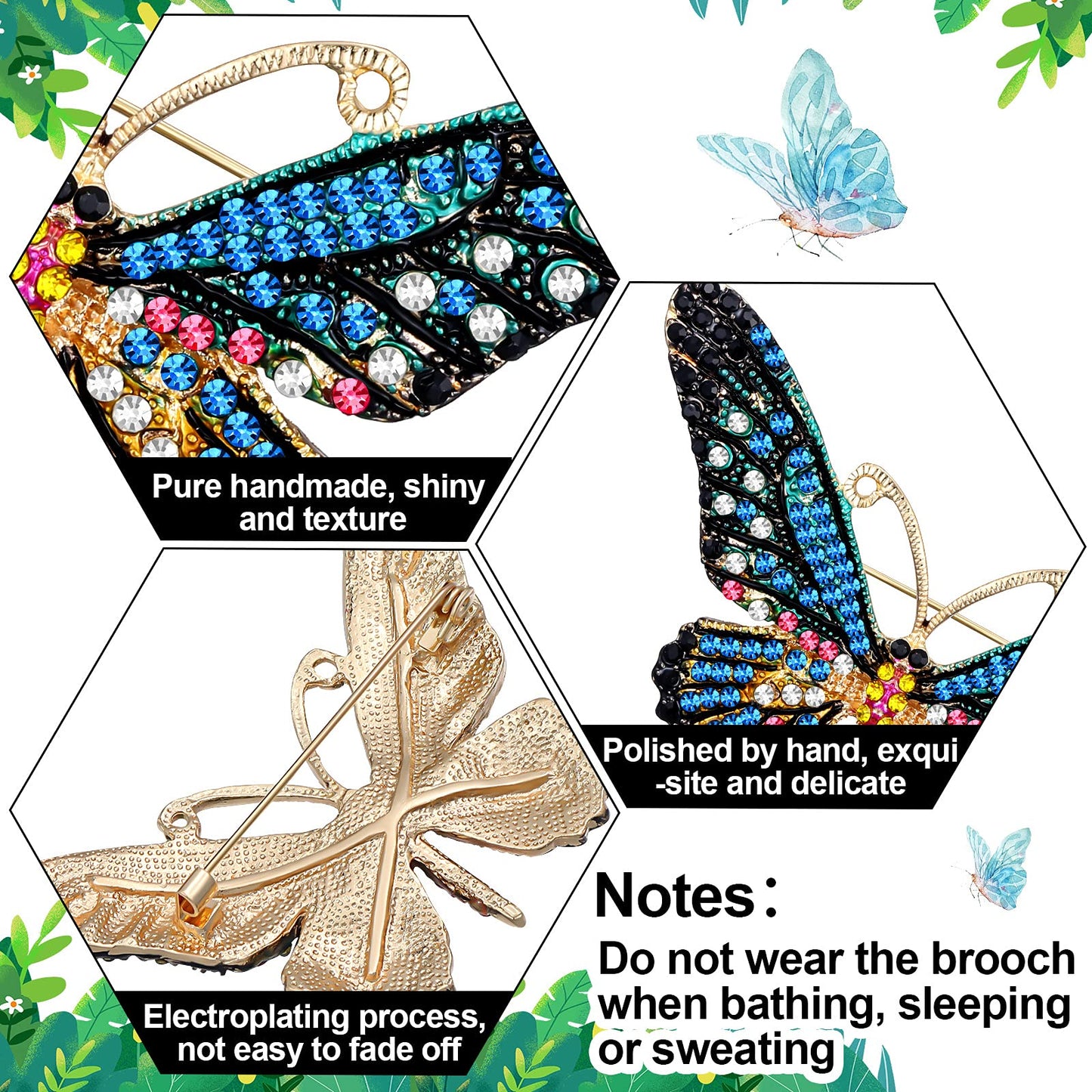 Knighthood Brooch Pin Set for Men & Women, White & Matte Gold Bee with Stone and Multicolor Owl Lapel Accessories