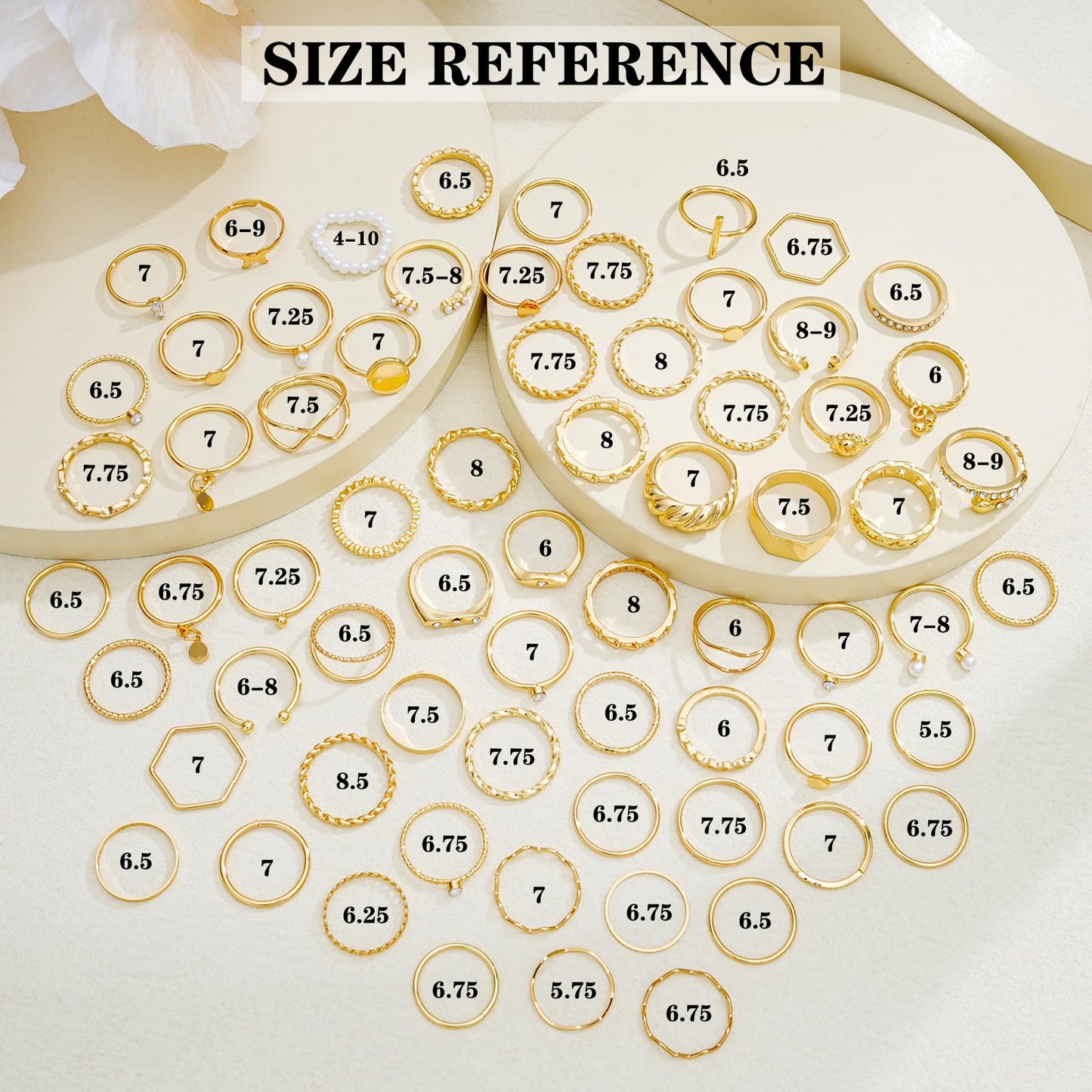 12 Pcs 18K Gold Plated Stackable Rings Set for Women, Adjustable Open Knuckle & Chunky Signet Bands, Statement Jewelry Gift