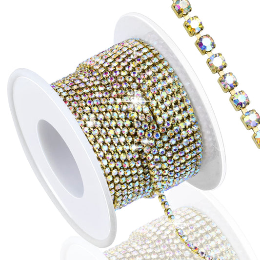 1 Yard 2 Row Rhinestone Trim Applique with White Pearls for Crafts, Clothing, Bridal Embellishments & Wedding Decorations