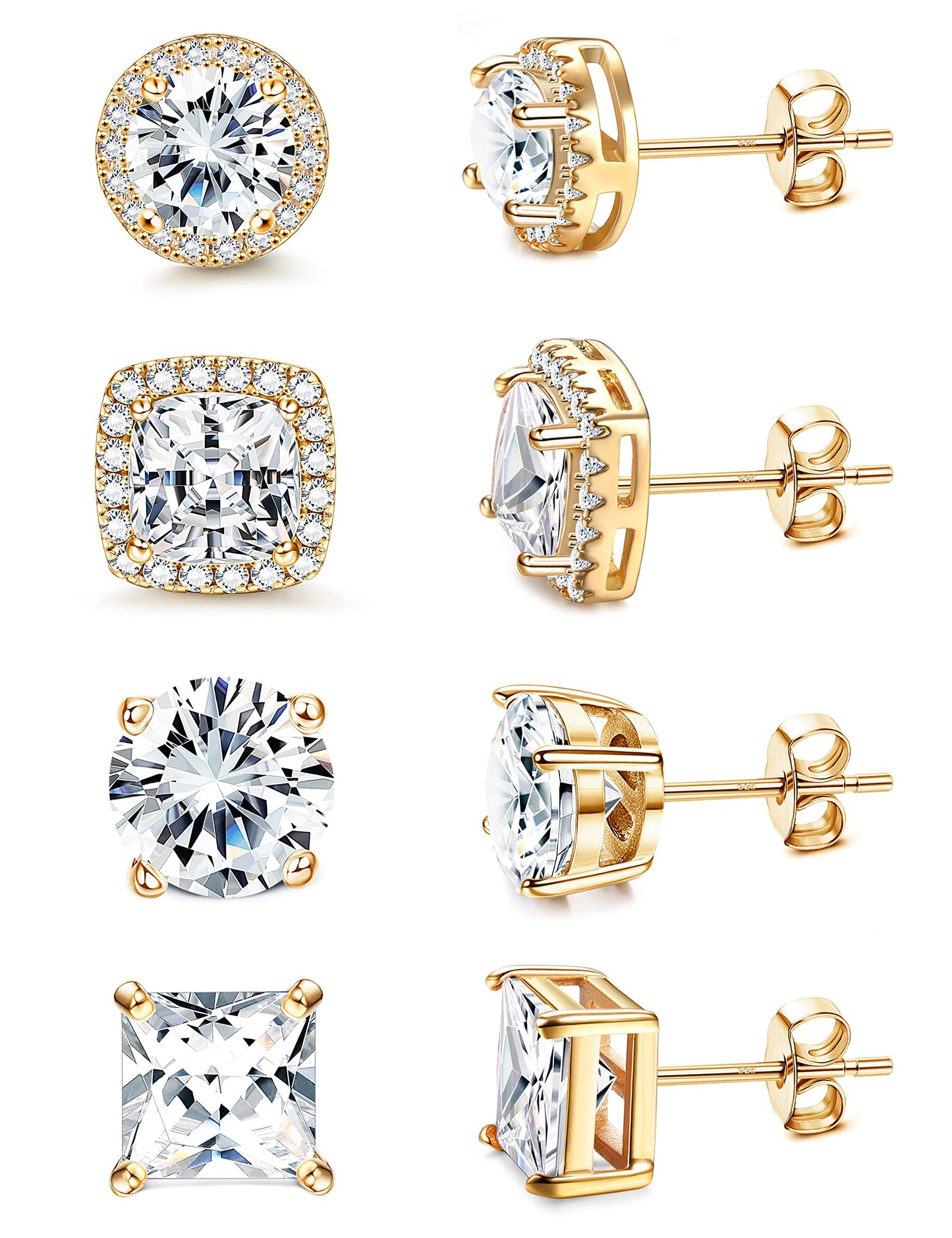 Sterling Silver 14K Gold Plated Stud Earrings – AAA+ Quality Handpicked Freshwater Cultured Pearls