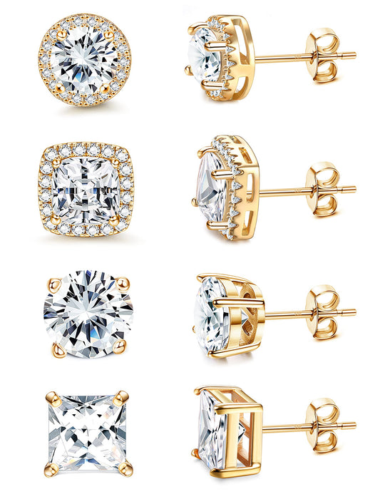 Sterling Silver 14K Gold Plated Stud Earrings – AAA+ Quality Handpicked Freshwater Cultured Pearls