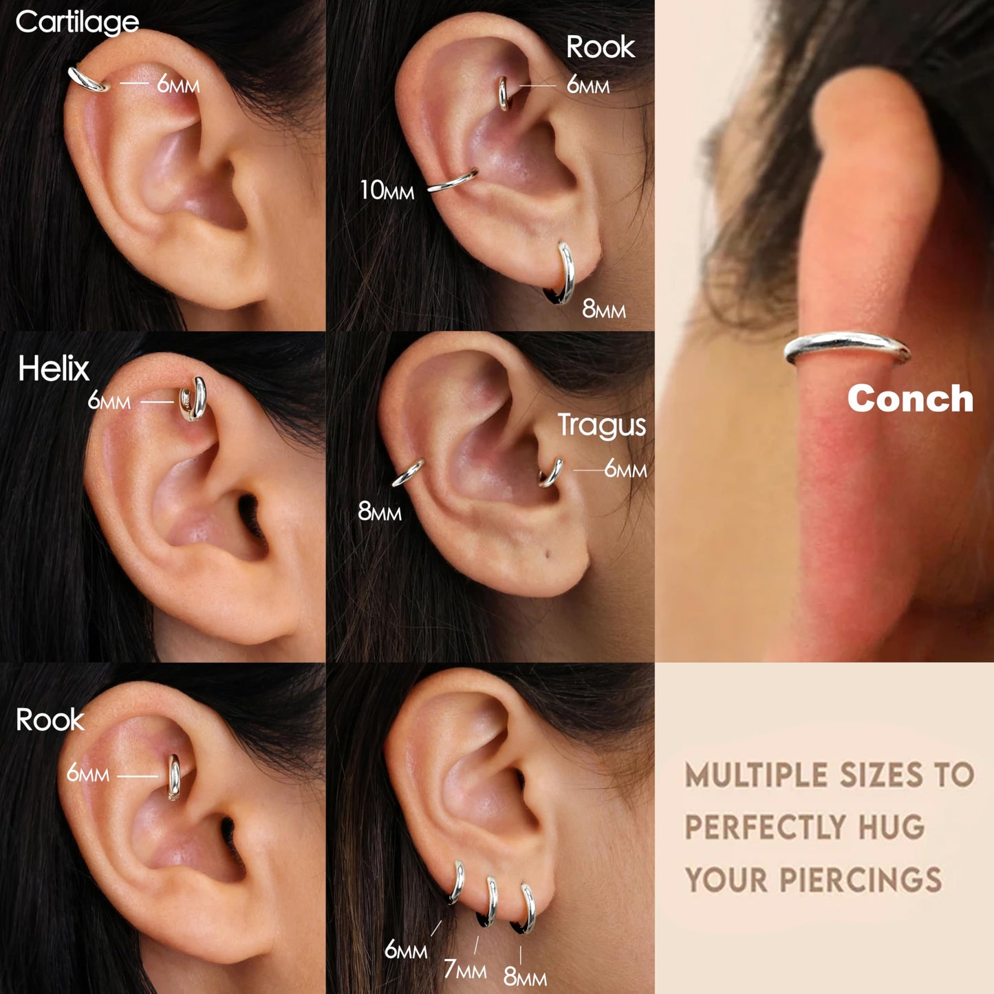 Small Gold Huggie Hoop Earrings Set for Women & Men, 14K Gold Plated Hypoallergenic Cartilage Hoops, Lightweight Dainty Jewelry Gift for Multiple Piercings