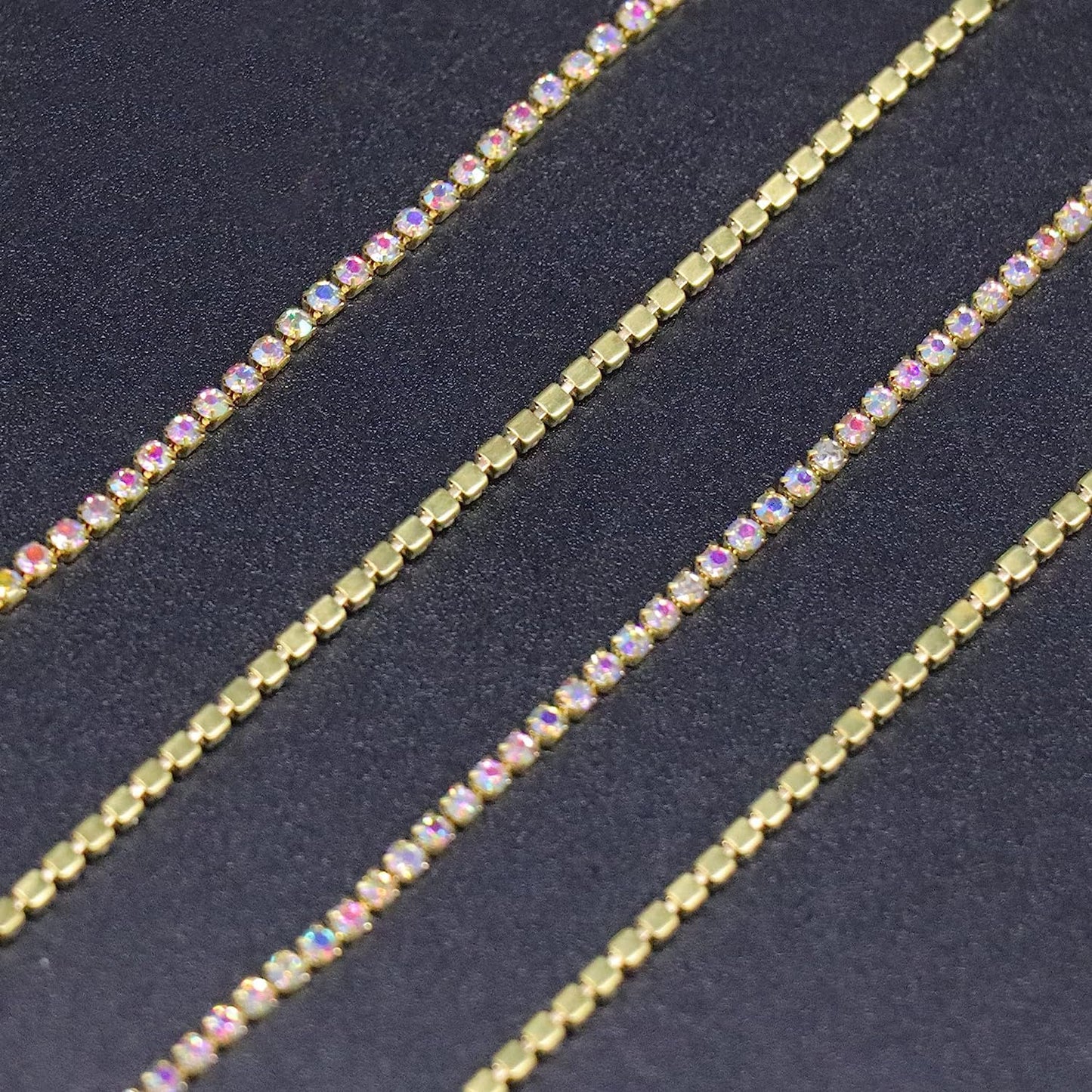 10 Yards 2mm Dark Green Emerald Rhinestone Chain Trim Roll for Sewing, Crafts & Decorative Projects