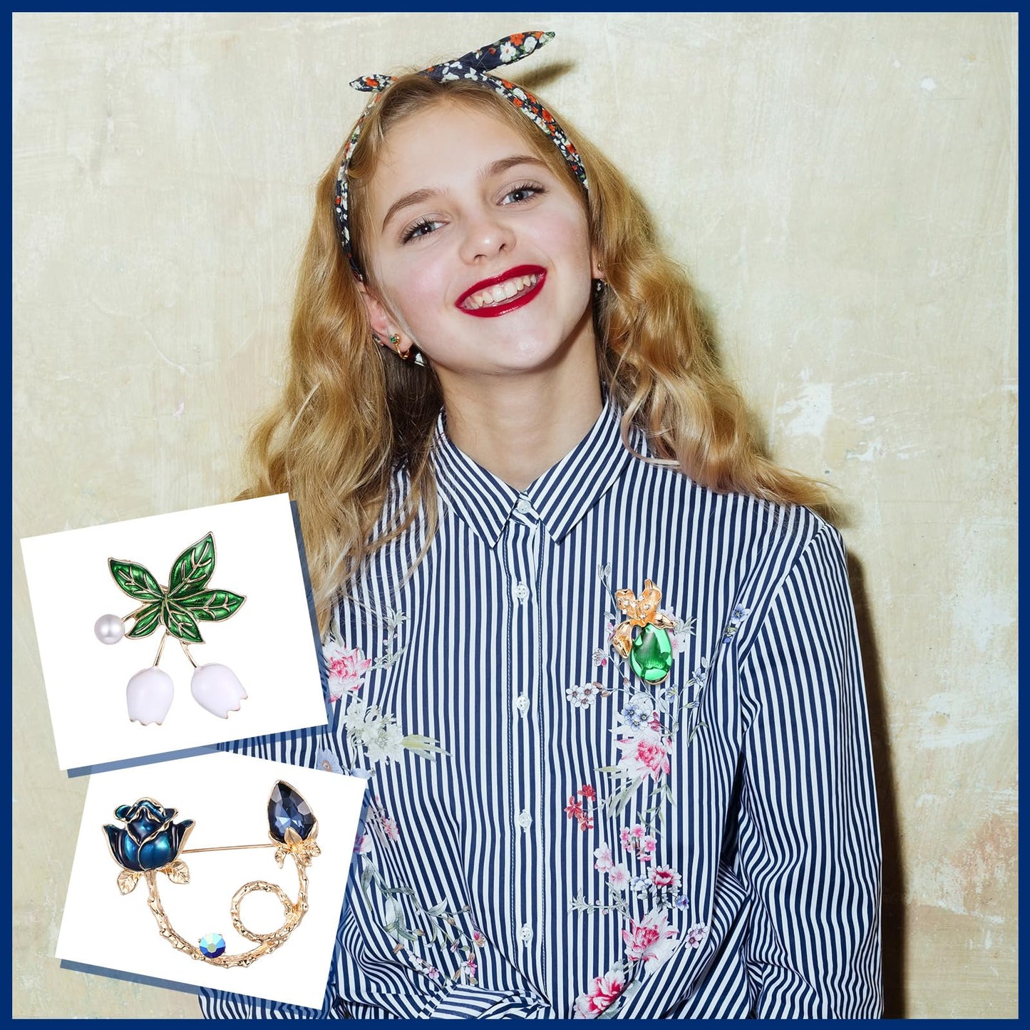 Elegant Flower Brooch Pin for Women, Feather Floral Lapel & Hairpin Accessory for Wedding, Party, Banquet & Ceremony, Vintage Jewelry Gift