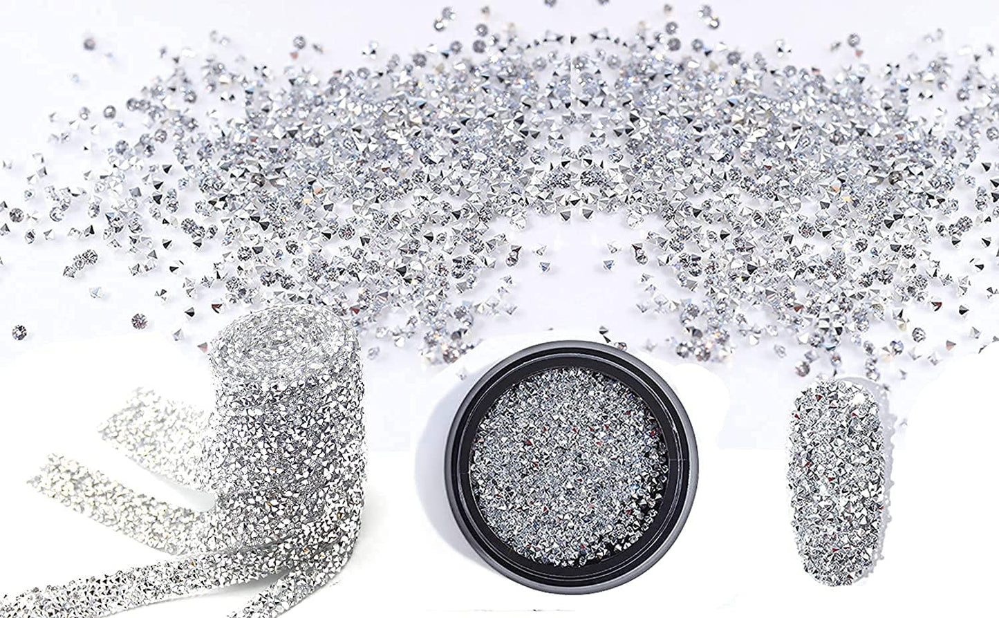 1 Yard x 3cm Light Blue Rhinestone Beaded Trim Hotfix Ribbon Iron-On Applique for DIY Wedding Dress & Craft Decorations