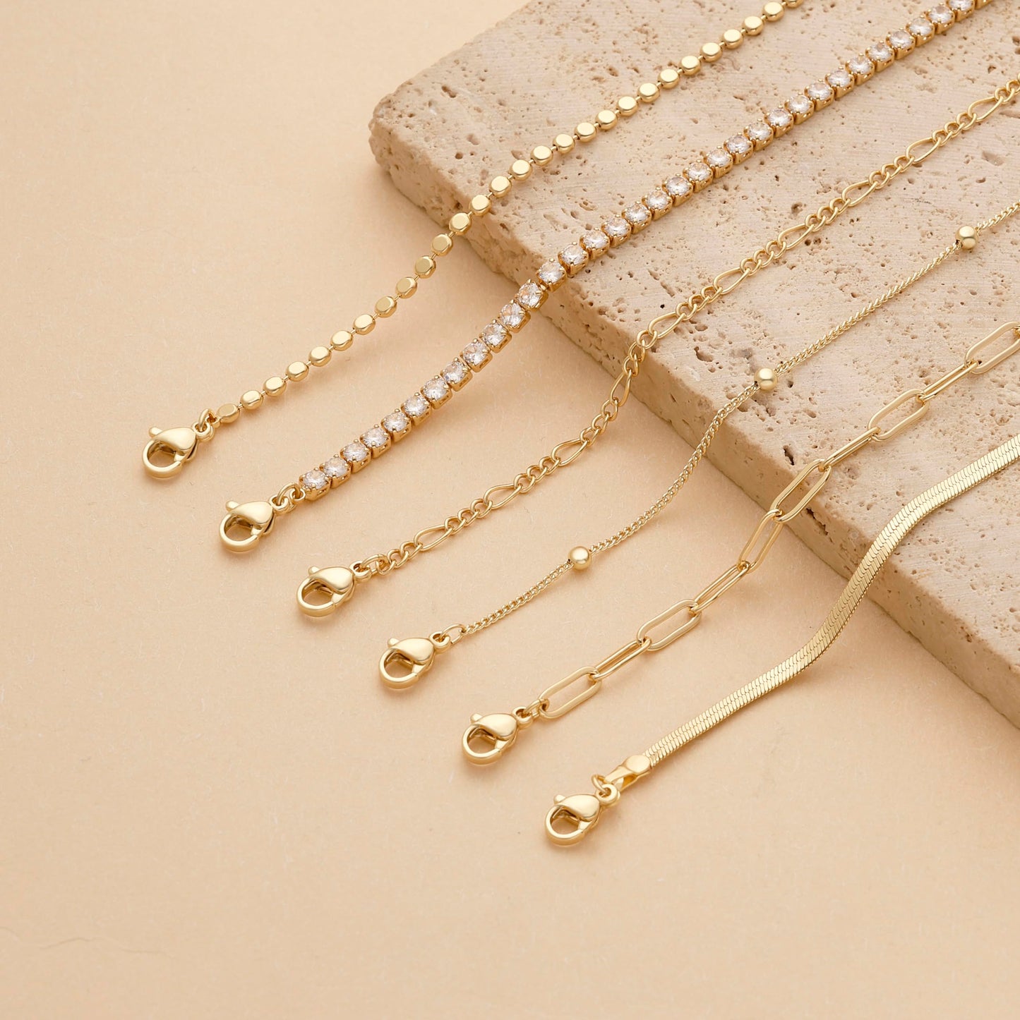 Silver Plated Tennis Bracelet for Women with Cubic Zirconia, 7x5mm Oval Gemstones and 2.5mm Round White CZ, 7" Hypoallergenic, Multiple Colors