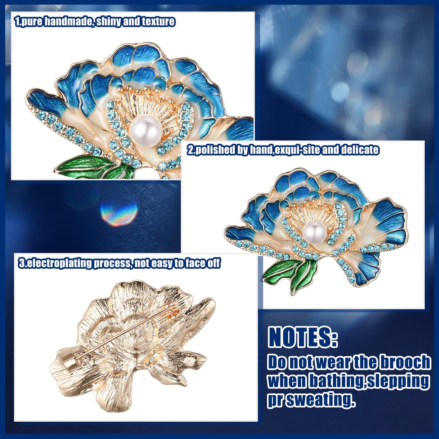 Elegant Flower Brooch Pin for Women, Feather Floral Lapel & Hairpin Accessory for Wedding, Party, Banquet & Ceremony, Vintage Jewelry Gift