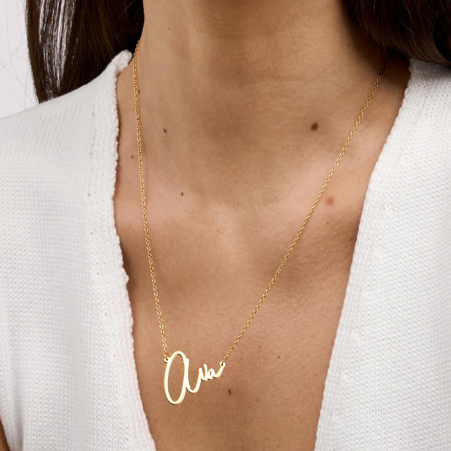 Personalized Name Necklace for Women, Custom Sterling Silver or Gold Pendant, Customized with Any Name or Word