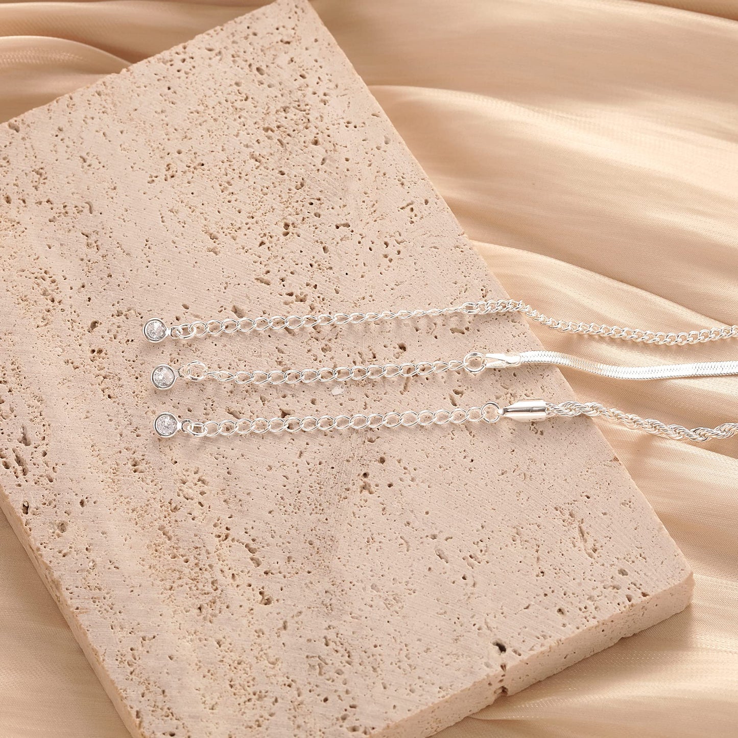 0.8mm Sterling Silver Box Chain Necklace for Women, Thin Adjustable Chain in Silver or Yellow Gold, 16-30 Inches