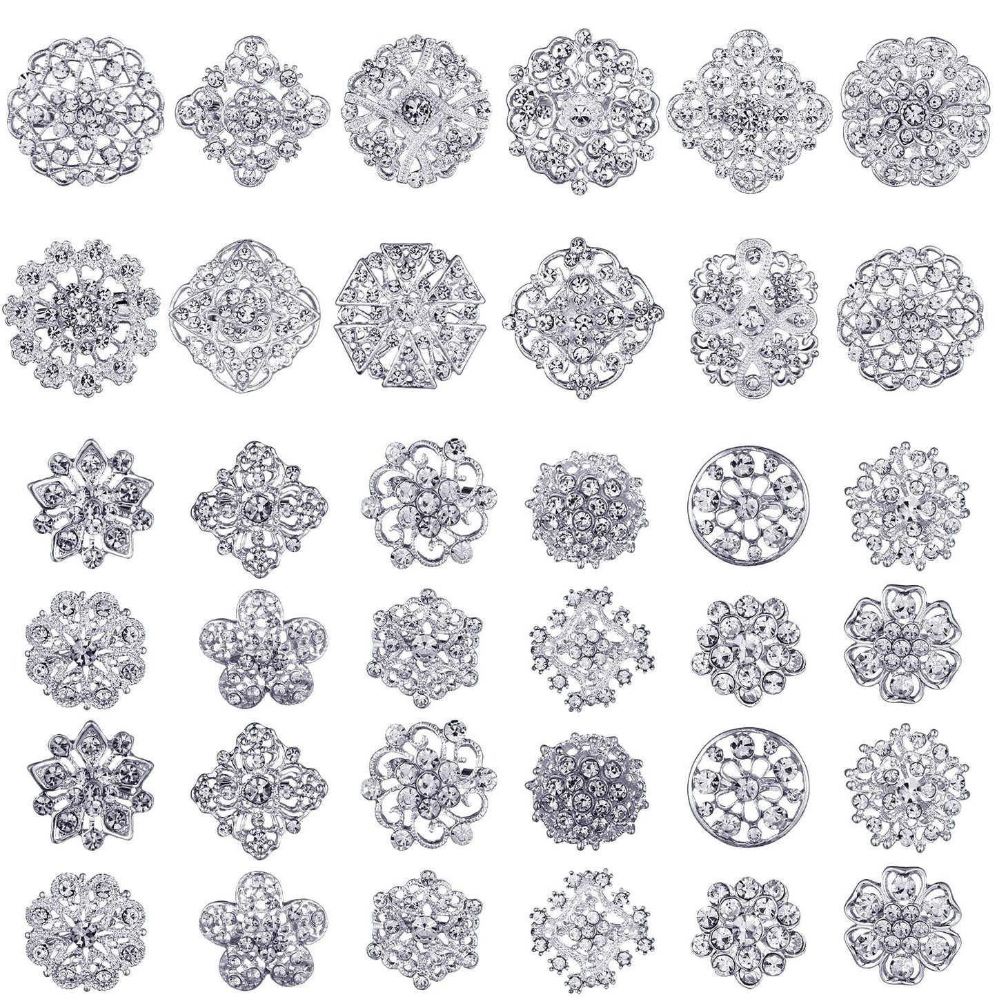 Wedding Bridal Crystal Rhinestone Bouquet Brooch & Shawl Pin for Women