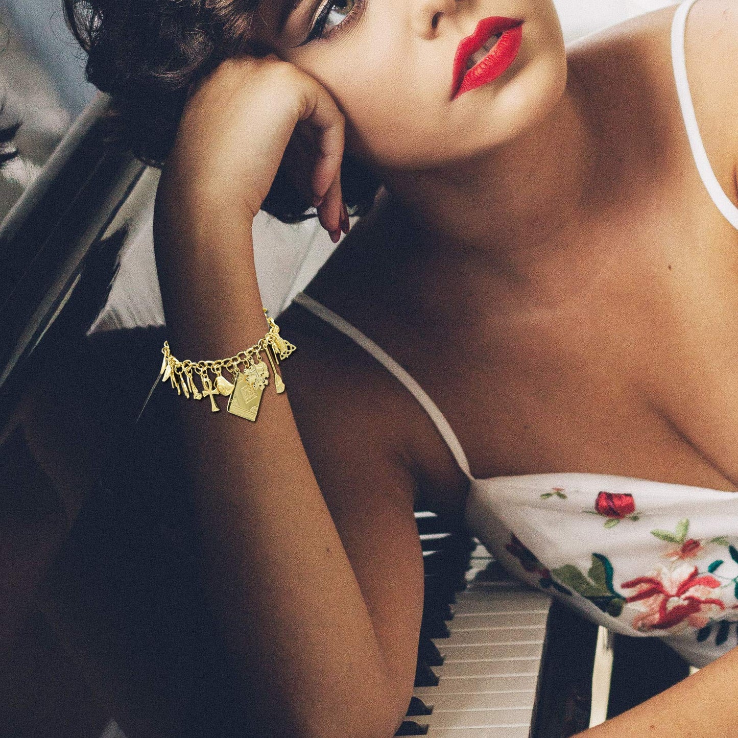 18K Gold Plated Heart Charm Bracelet for Women and Teens, Stainless Steel Link Chain with Bible Verse Pendant, OT Clasp, Birthday or Christmas Gift