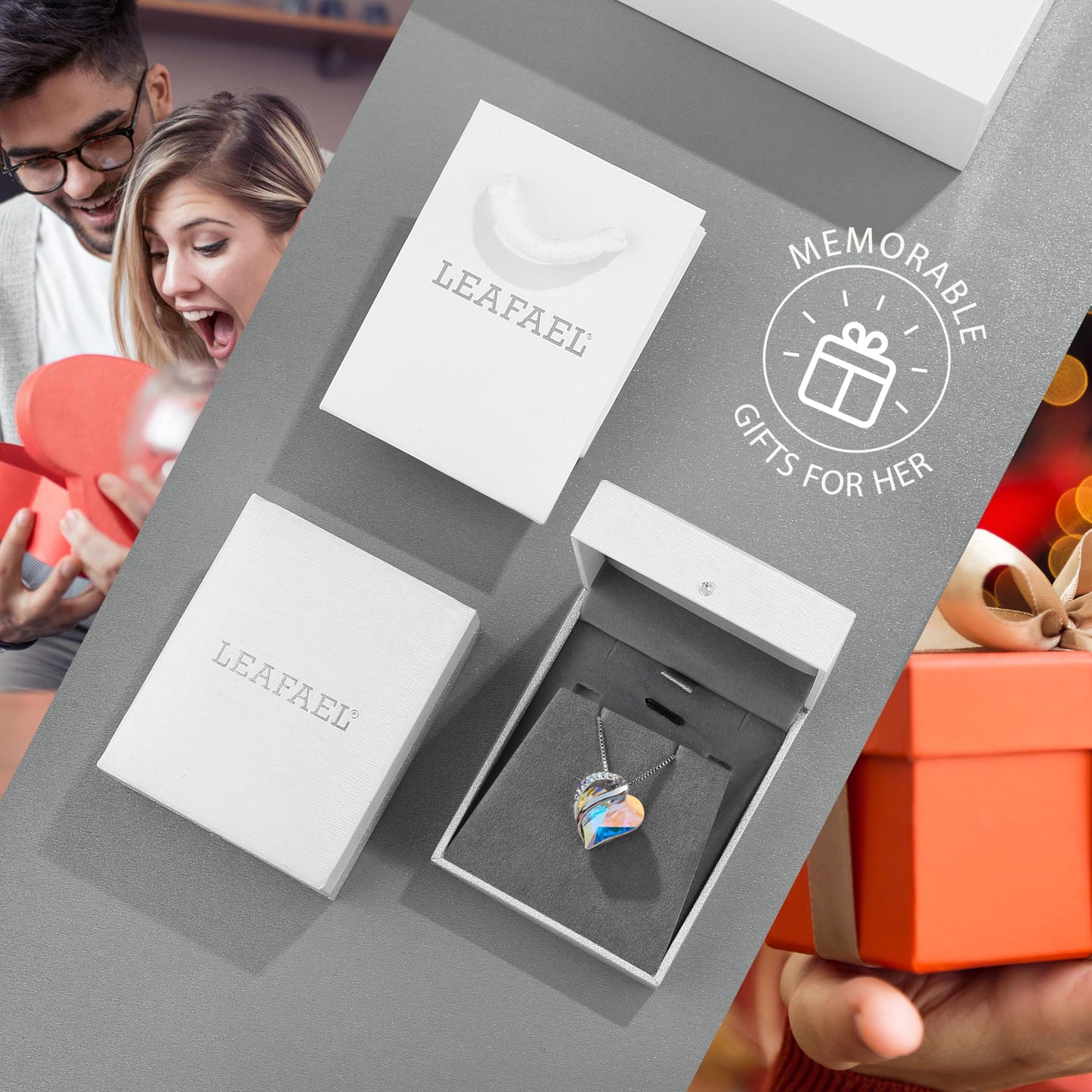 Infinity Love Birthstone Heart Crystal Pendant Necklace, Silver Plated, 18"+2" Adjustable Chain, Birthday Gift for Women