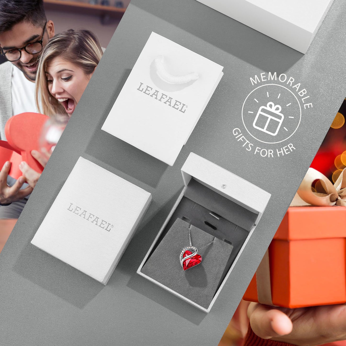 Infinity Love Birthstone Heart Crystal Pendant Necklace, Silver Plated, 18"+2" Adjustable Chain, Jewelry Gift for Women